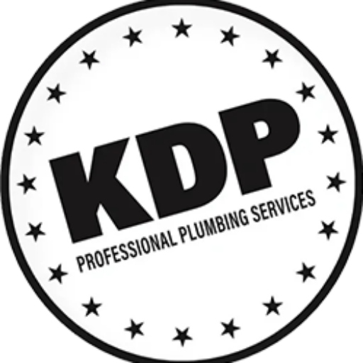 Image of a website logo, featuring KDP Professional Plumbing Services and highlighting their online platform and available website services.